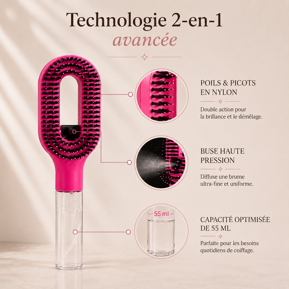 Brosse Spray 2 en 1